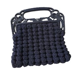 Vintage 1940's shell stitch crochet handbag with plastic bird handles